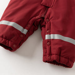 Dave&Bella Baby Girls/Boys Outdoor Windproof Plush-lined Padded Hooded Cozy Rompers