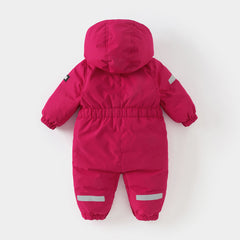 Dave&Bella Baby Girls/Boys Winter Rose/Green Windproof Hooded Down Rompers