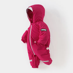 Dave&Bella Baby Girls/Boys Winter Rose/Green Windproof Hooded Down Rompers