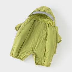 Dave&Bella Baby Girls/Boys Winter Rose/Green Windproof Hooded Down Rompers