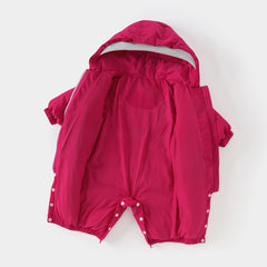 Dave&Bella Baby Girls/Boys Winter Rose/Green Windproof Hooded Down Rompers