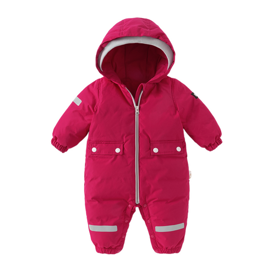 Dave&Bella Baby Girls/Boys Winter Rose/Green Windproof Hooded Down Rompers