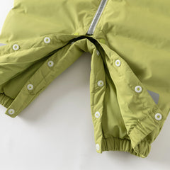 Dave&Bella Baby Girls/Boys Winter Rose/Green Windproof Hooded Down Rompers