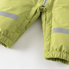 Dave&Bella Baby Girls/Boys Winter Rose/Green Windproof Hooded Down Rompers