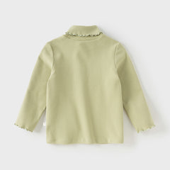 Dave&Bella Girls Autumn Toddler Pink/Green Cotton T-shirts Tops