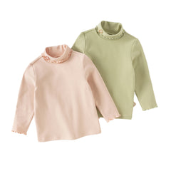 Dave&Bella Girls Autumn Toddler Pink/Green Cotton T-shirts Tops