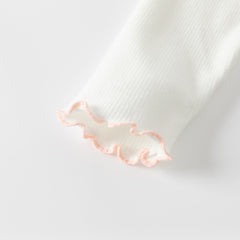 Dave&Bella Kids Girls Autumn Elegant Beige/Light Purple T-shirts Tops