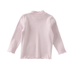 Dave&Bella Kids Girls Autumn Elegant Beige/Light Purple T-shirts Tops