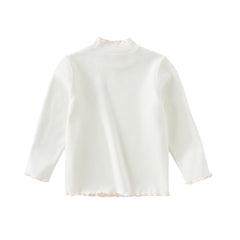 Dave&Bella Kids Girls Autumn Elegant Beige/Light Purple T-shirts Tops