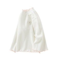 Dave&Bella Kids Girls Autumn Elegant Beige/Light Purple T-shirts Tops