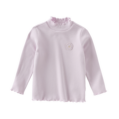 Dave&Bella Kids Girls Autumn Elegant Beige/Light Purple T-shirts Tops
