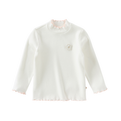 Dave&Bella Kids Girls Autumn Elegant Beige/Light Purple T-shirts Tops