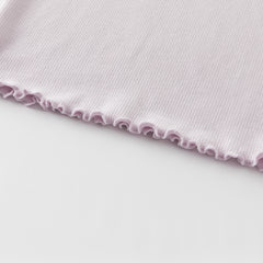 Dave&Bella Kids Girls Autumn Elegant Beige/Light Purple T-shirts Tops