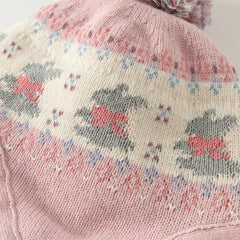 Dave&Bella Toddler Girls Sweet Pink Versatile Warm Ear-protected Hats