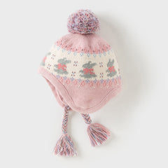 Dave&Bella Toddler Girls Sweet Pink Versatile Warm Ear-protected Hats