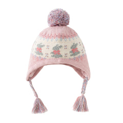 Dave&Bella Toddler Girls Sweet Pink Versatile Warm Ear-protected Hats