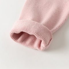 Dave&Bella Kids Girls Sweet Pink Round Collar Long-sleeved Pullover Soft Sweaters Tops