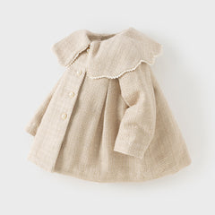 Dave&Bella Toddler Girls Adorable Apricot Long-sleeved Outwear Cozy Padded Coats