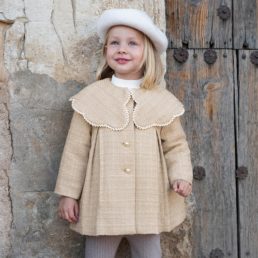 Dave&Bella Toddler Girls Adorable Apricot Long-sleeved Outwear Cozy Padded Coats