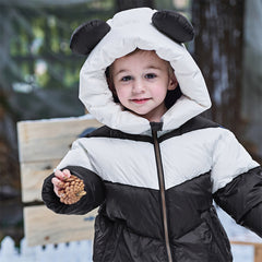 Dave&Bella Kids Boys Winter Cute Panda-shaped Outwear Hooded Mid-length Down Coats