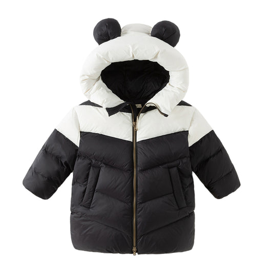 Dave&Bella Kids Boys Winter Cute Panda-shaped Outwear Hooded Mid-length Down Coats