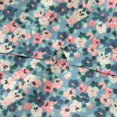 Dave&Bella Toddler Girls Winter Blue Floral Print Outwear Cozy Plush-lined Hooded Coats