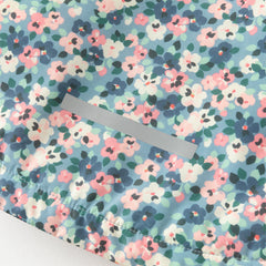 Dave&Bella Toddler Girls Winter Blue Floral Print Outwear Cozy Plush-lined Hooded Coats