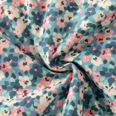 Dave&Bella Toddler Girls Winter Blue Floral Print Outwear Cozy Plush-lined Hooded Coats