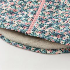 Dave&Bella Toddler Girls Winter Blue Floral Print Outwear Cozy Plush-lined Hooded Coats