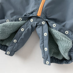 Dave&Bella Baby Girls/Boys Grey Blue/Grey Pink Long sleeve Waterproof Hooded Rompers