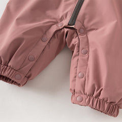 Dave&Bella Baby Girls/Boys Grey Blue/Grey Pink Long sleeve Waterproof Hooded Rompers