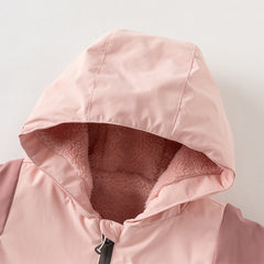 Dave&Bella Baby Girls/Boys Grey Blue/Grey Pink Long sleeve Waterproof Hooded Rompers