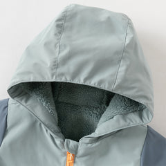 Dave&Bella Baby Girls/Boys Grey Blue/Grey Pink Long sleeve Waterproof Hooded Rompers