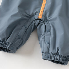 Dave&Bella Baby Girls/Boys Grey Blue/Grey Pink Long sleeve Waterproof Hooded Rompers