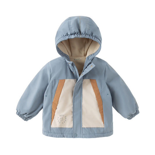Dave&Bella Kids Boys Autumn Candy Blue Outdoor Hooded Padded Coats