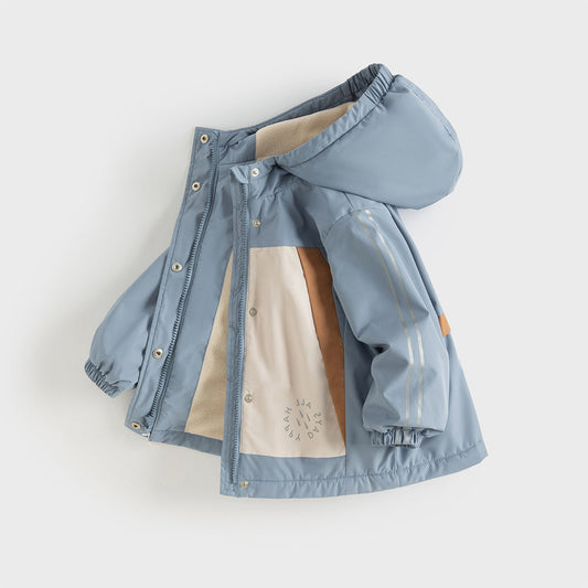 Dave&Bella Kids Boys Autumn Candy Blue Outdoor Hooded Padded Coats