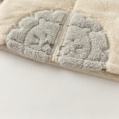 Dave&Bella Toddler Boys Winter Beige Cute Bear-style Indoor Hooded Plush Pajamas