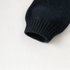 Dave&Bella Toddler Boys Navy Blue Round Collar Pullover Warm Sweaters Tops