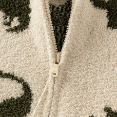 Dave&Bella Toddler Girls/Boys Winter Khaki/Purple Print Hooded Coats