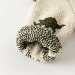 Dave&Bella Toddler Girls/Boys Playful Khaki/Purple Print Hooded Coats