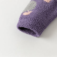 Dave&Bella Toddler Girls/Boys Playful Khaki/Purple Print Hooded Coats