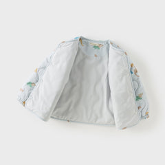 Dave&Bella Kids Boys Autumn Dinosaur Print/Blue Warm Padded Liner Jacket