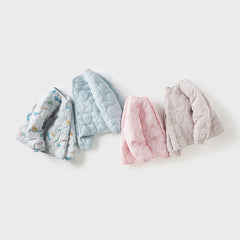 Dave&Bella Kids Boys Autumn Dinosaur Print/Blue Warm Padded Liner Jacket