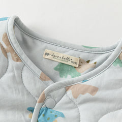 Dave&Bella Kids Boys Autumn Dinosaur Print/Blue Warm Padded Liner Jacket