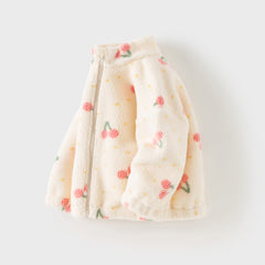 Dave&Bella Kids Girls/Boys Multi-print Turtle Soft Plush Outwear Coats