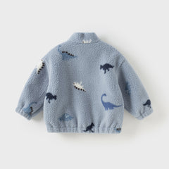 Dave&Bella Kids Girls/Boys Multi-print Turtle Soft Plush Outwear Coats