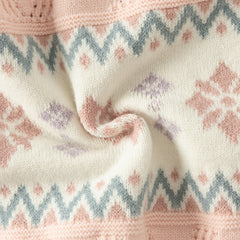 Dave&Bella Kids Girls Winter Sweet Pink Round Collar Versatile Soft Sweaters Tops