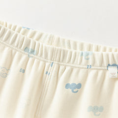 Dave&Bella Kids Boys Autumn Animal Print Cotton Warm Pajamas Set