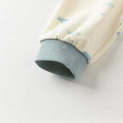 Dave&Bella Kids Boys Autumn Animal Print Cotton Warm Pajamas Set