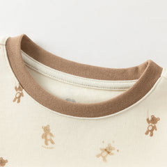 Dave&Bella Kids Boys Autumn Animal Print Cotton Warm Pajamas Set